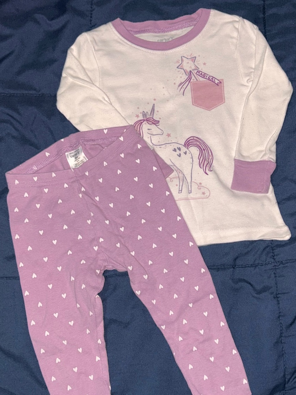 Girls Two-Piece Unicorn Pajama Sets. (Two different sets)